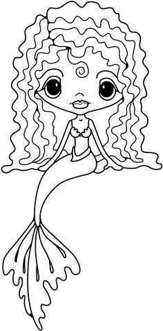 Girl Mermaid Coloring Page